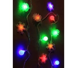 Светодиодная гирлянда КОСМОС 30 светодиодов, новогодние игрушки мультиколор, 4.4м, KOC_GIR30LEDMIX2_RGB 
