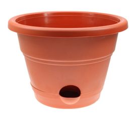Кашпо с поддоном ФлораПласт Венеция 18 терракотовое, 2 л, 6 шт. 000924 