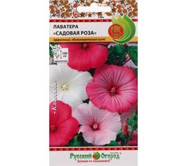 Семена РУССКИЙ ОГОРОД Цветы Лаватера Садовая роза смесь 0.5 г 702820 