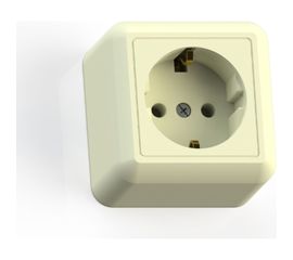 Розетка Кунцево-Электро ОПТИ��А открытой установкой одноместная с з/к, 16А РА16-376 с/к 8036 
