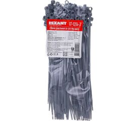 Нейлоновая хомут-стяжка под винт REXANT 220x4,3 мм, серая, упаковка 100 шт. 07-0204-3 
