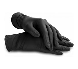 Нитриловые перчатки ЛАЙМА, черные, 50 пар/100шт, неопудренные, прочные, размер L большой, 606295 