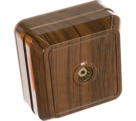 Розетка TВ простая, открытой установки, IP20, 0-2400 Гц, мама, бук TDM Ладога SQ1801-0042 