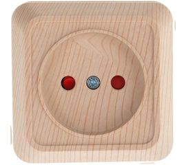 Розетка открытой установки с защитными шторками 2П IP20 10А, сосна TDM Ладога SQ1801-0053 