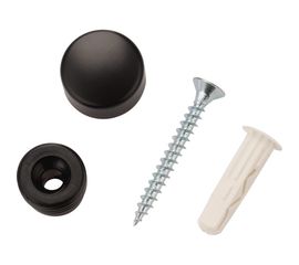 Крепление для зеркала ЕВРОПАРТНЕР черное, гладкое, комплект втулка+колпачок 88015 