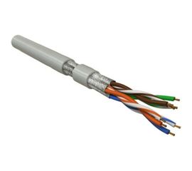 Кабель Hyperline UFTP4-C6-P26-IN-LSZH-GY-100 (100 м) витая пара, экранированная U/FTP, категория 6, 4 пары (26 AWG), многожильный (patch), LSZH, серый 243627 