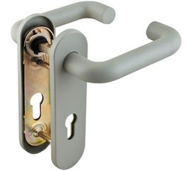 Дверная ручка Fuaro DH-0433/GR NE серая с пружиной для замка FL-0432, 0433, 0434, нейлон 32111 