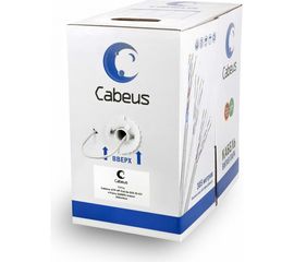 Кабель Cabeus UTP, категория 5e, 4 пары 0,51мм ,витая пара, серый 305 м, UTP-4P-Cat.5e-SOLID-GY 
