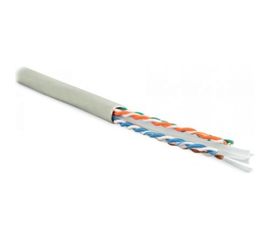 Кабель Hyperline UUTP4-C6-S23-IN-PVC-GY-305, 305 м, витая пара, неэкранированная, U/UTP, категория 6, 4 пары, 23 AWG, одножильный solid, с разделителем, PVC, 20 град, 75 град 