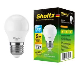 Светодиодная лампа Sholtz шар 9Вт E27 2700К 220В LEB3027 1001196249 