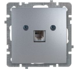 Механизм розетки NILSON 1СП телефонный серебро Touran/Alegra metallic 24130440 