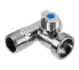 Шаровой угловой трехпроходной кран FRESSO 1/2""х3/4""х1/2"", ВР-НР-НР, хром 554-446 