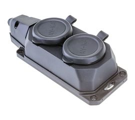 Колодка AY-KA 2 гнезда, с заземлением, c крышкой каучуковая 5520000 