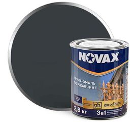 Грунт-эмаль Goodhim NOVAX 3в1 темно-серый RAL 7016, глянцевая, 2,8 кг 10960 