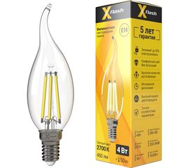 Светодиодная лампочка X-Flash XF-E14-FL-СA35-4W-2700K-230V артикул 48823 