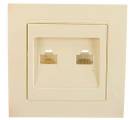 Комбинированные розетки UNIVersal Бриллиант компьютерная+TF слоновая кость ivory 7948837 