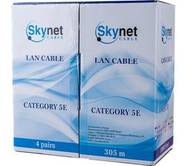 Кабель SkyNet Light FTP outdoor 4x2x0,46, медный, FLUKE TEST, кат.5e, однож., 305 м, box, черный CSL-FTP-4-CU-OUT 