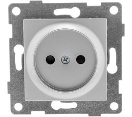 Механизм розетки GUSI ELECTRIC Ugra 1-ой б/з с з/ш, СУ, 16А, 250В, серебро С11Р2-004 