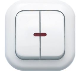 Выключатель Кунцево-Электро ВАЛЕНТИНА скрытой установки, двухклавишный с подсветкой С56-175 7649 