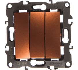 Тройной выключатель ЭРА 12110714 10АХ250В, IP20, медь Б0019301 