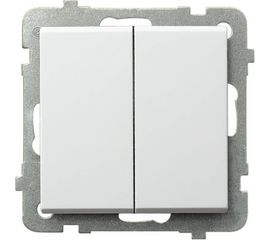 Выключатель Ospel Sonata, 2-клавишный, без рамки, белый LP-2R/m/00 