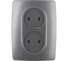 Розетка ЭРА 12-2107-12 2X2P, 16A-250В, IP20, 12, графит Б0031244 