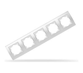 Рамка UNIVersal Бриллиант 5-ти местная, горизонтальная, белый 1028 