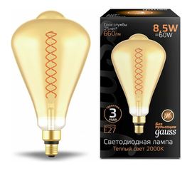 Лампа Gauss LED Filament ST164 E27 8.5W Amber 660lm 2000K 1/6 157802105 