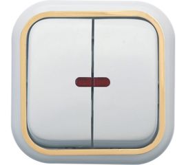 Выключатель Кунцево-Электро ВАЛЕНТИНА двухклавишный с подсветкой А56-176З 7637 