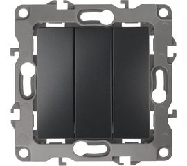 Тройной выключатель ЭРА 12-1107-05 10АХ-250В, IP20, антрацит Б0014673 
