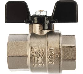 Шаровой полнопроходной кран STOUT ВР/ВР, ручка бабочка 3/4 RG008Q0LA66MAJ 