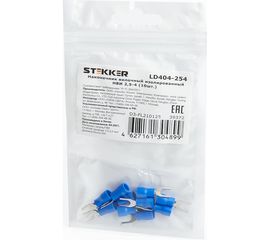 Вилочный изолированный наконечник STEKKER М4 1,5-2,5 - 0,6 мм, синий 39372 