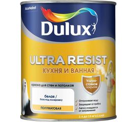 Краска DULUX ULTRA RESIST КУХНЯ И ВАННАЯ, полуматовая база BW 1л 5239229 