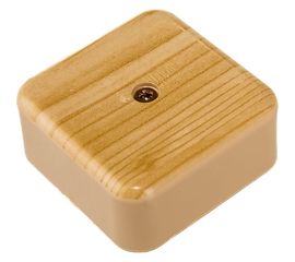 Распаячная коробка УРАЛ ПАК открытой проводки 50х50х20мм, светлое дерево, без клеммы IP40 КР-513110050-100 