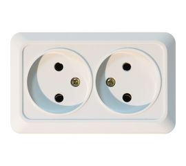 Розетка Jilion 2 гнезда без заземления белый 9533444 