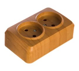 Розетка Smartbuy 2-местная 10А без заземления светлое дерево Юпитер SBE-03lw-10-S2-N 