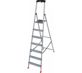 Свободностоящая стремянка Krause MONTO SAFETY 2К заглушки, 8 ступеней 128980 