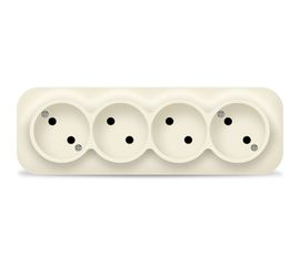 Четырехместная розетка IONICH б/з слоновая кость 1451 