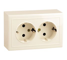 Двухместная розетка с заземлением Volsten V01-32-R24-S, 9860 