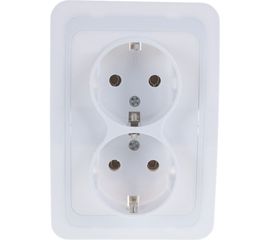 Двухместная розетка UNIVersal Валери с/з белая В0128 