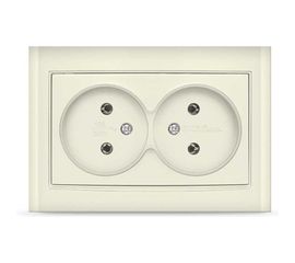 Розетка UNIVersal Бриллиант 2-ая б/з з/ш слоновая кость ivory 7948745 