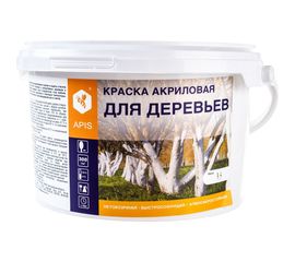 Акриловая краска для деревьев APIS белая, 3.5 кг 4665296515025 