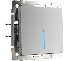 Выключатель WERKEL WL06-SW-1G-2W-LED одноклавишный проходной с подсветкой серебряный a029825 