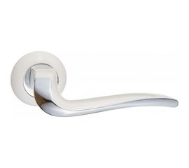 Дверная ручка RENZ Моретти матовый супер белый/хром блестящий, 2 шт. INDH 424-08 MSW/CP 