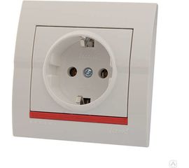 Розетка Lezard DERIY с защитой от детей, белый 702-0202-124B 