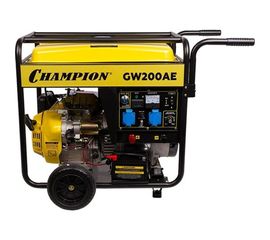 Бензиновый сварочный генератор, 5/5.5 Квт, 200А, 100кг Champion GW200AE 