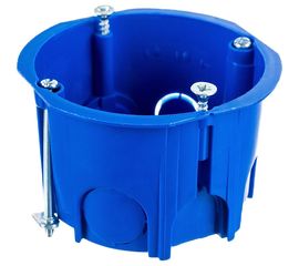 Установочная коробка для г/к Экопласт D-68x45 мм, с металлическими лапками, синий IP30 44663-1 