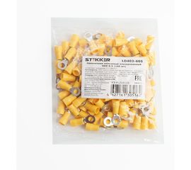 Кольцевой изолированный наконечник STEKKER М5 4-6 - 0,6 мм, желтый 39421 