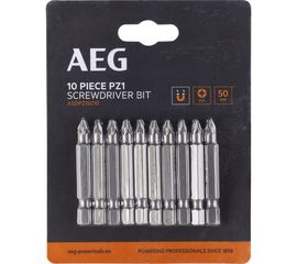 Биты 10 шт, PZ1, 50 мм AEG ASDPZ15010 4932479512 