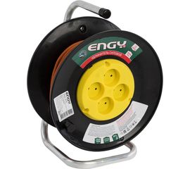 Удлинитель на катушке Engy Премиум 40м/4 розетки без заземления ПВС 2х0.75 186725 